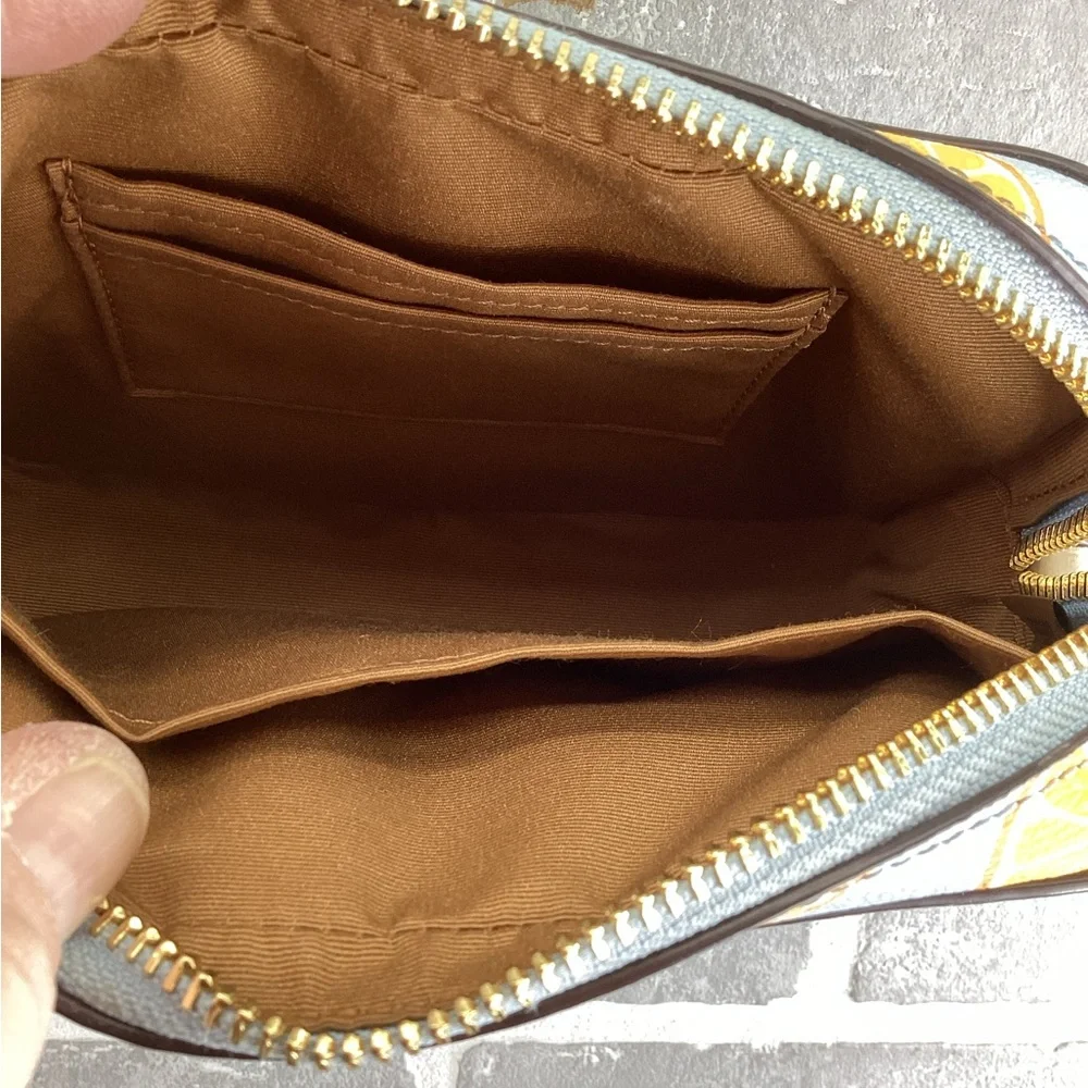 COACH Mini Camera Bag With Orange Print and matching card wallet - Picture 4 of 9